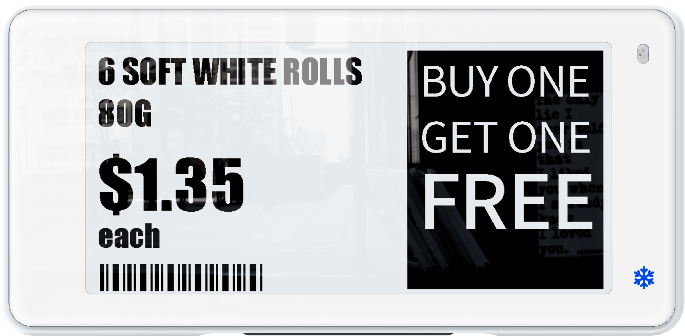 Электронный  ценник 2,9-дюйма,  для холодильников